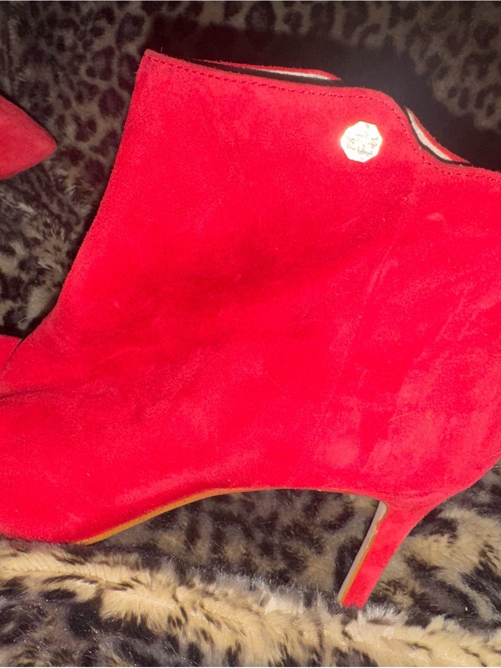 Louise et cie Red Suede Stiletto Ankle Boot - Women